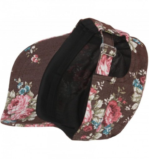 Baseball Caps A137 Women Flower Pattern Forest Design Simple Army Cap Cadet Military Hat - Brown - CQ12G8DW8HH $21.76