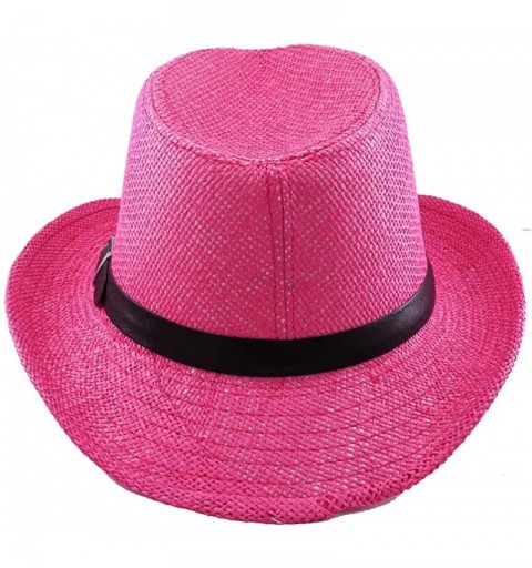 Cowboy Hats Silver Fever Woven Urban Panama Cowboy Hat with Ribbon - Navy - CF12BWNNZRF $20.36