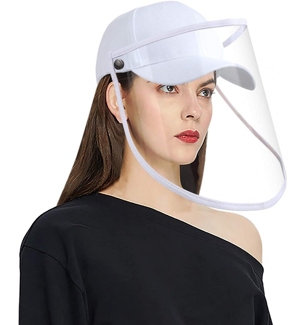 Sun Hats Baseball Cap & Bucket Hat Detachable- Fashion Sun Hat Unisex Clear Film - B-white - CT198Y3ZX5N $14.41