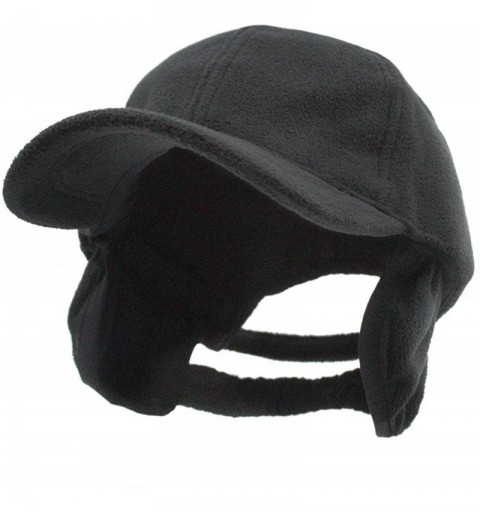 Skullies & Beanies Micro Fleece Low Profile Adjustable Baseball Caps Beanie Balaclava Neck Gaiters - Earflaps Black - CI1208M...