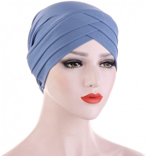 Skullies & Beanies Hijab Chemo Cancer Beanies Turbans Hats Cap Twisted Hair Cover Headwrap Turban Headwear for Women - Cowboy...