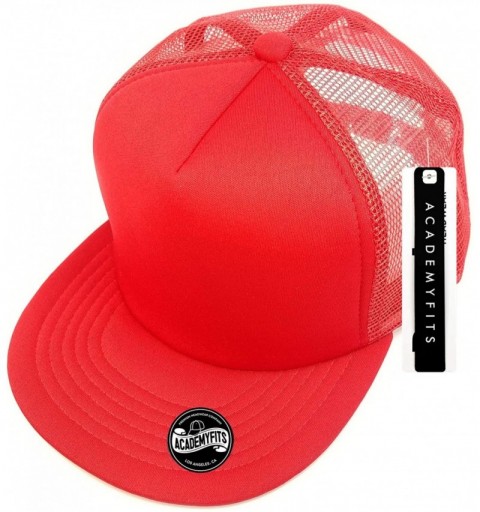 Baseball Caps Quality 5 Panel High Crown Trucker Foam Mesh Hat Snapback Flat Visor Men Women Wholesale Lot 12 Pack 2070 - Red...