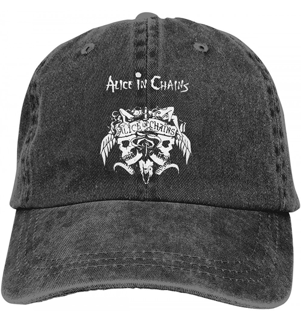 Baseball Caps Alice in Chains Unisex Denim Hat Can Adjust Denim Cap Baseball Cap Black - Black - C018ROGQGMQ $19.72