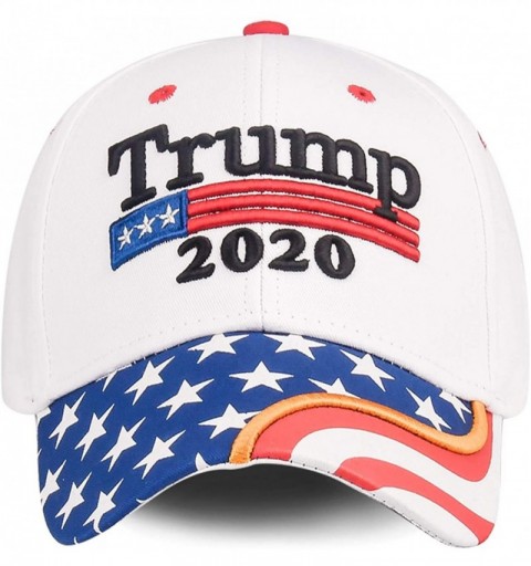 Baseball Caps Donald Trump 2020 Hat Keep America Great Embroidered MAGA USA Adjustable Baseball Cap - F-3-white - CI18X07XYO6...