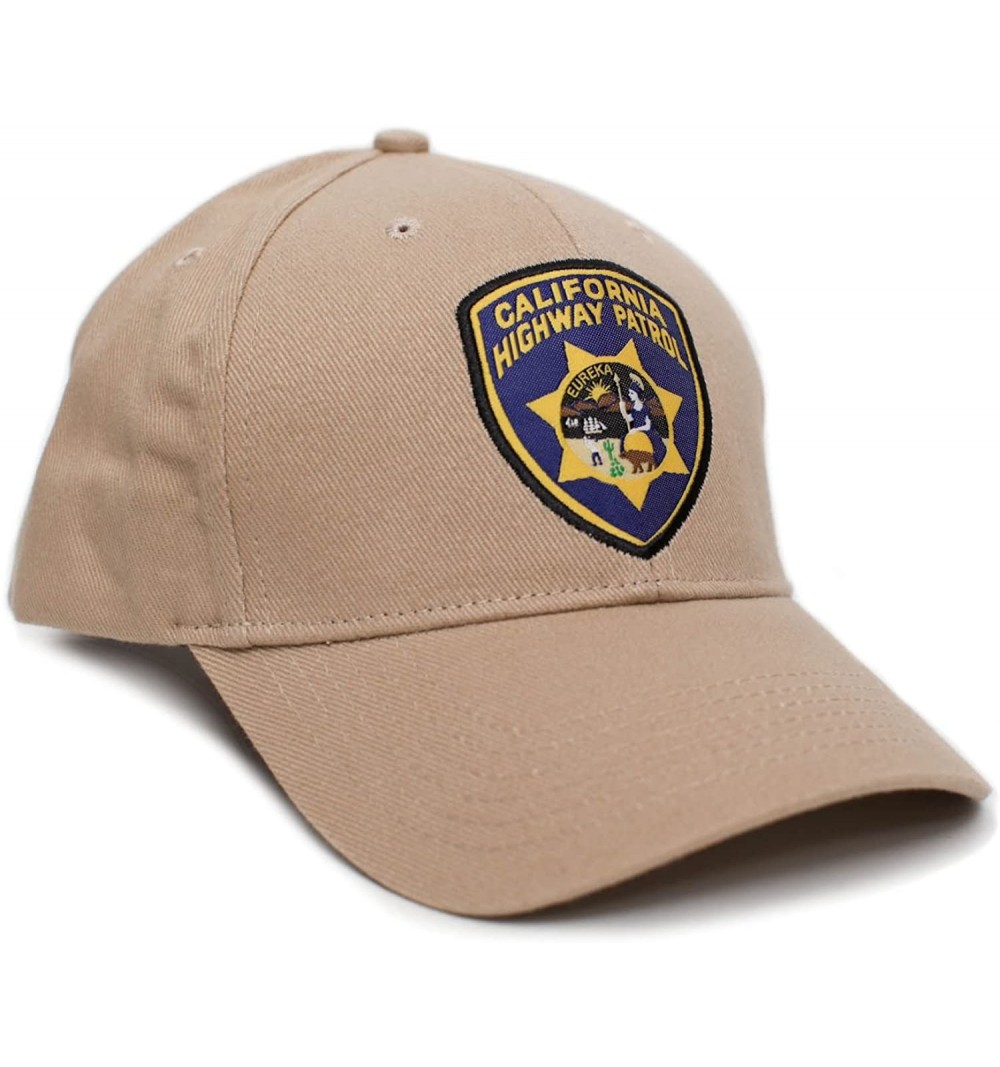 Baseball Caps California Highway Patrol Eureka Badge Applique Hat Cap Adult One-Size Multi - Tan - CW187QUIR0G $15.99