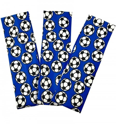 Headbands Soccer Stretch Headbands Spandex Sweatbands - Blue - CN18D9R8TOY $10.84