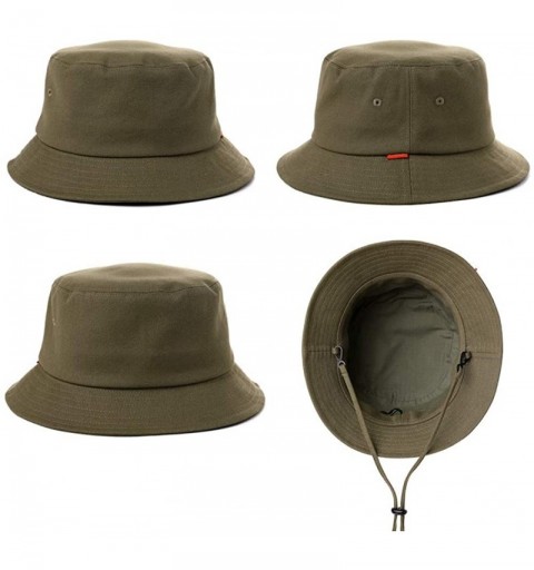Sun Hats Womens UPF50+ Summer Sunhat Bucket Packable Wide Brim Hats w/Chin Cord - 00711_army Green - C6183IDL6ZR $17.75