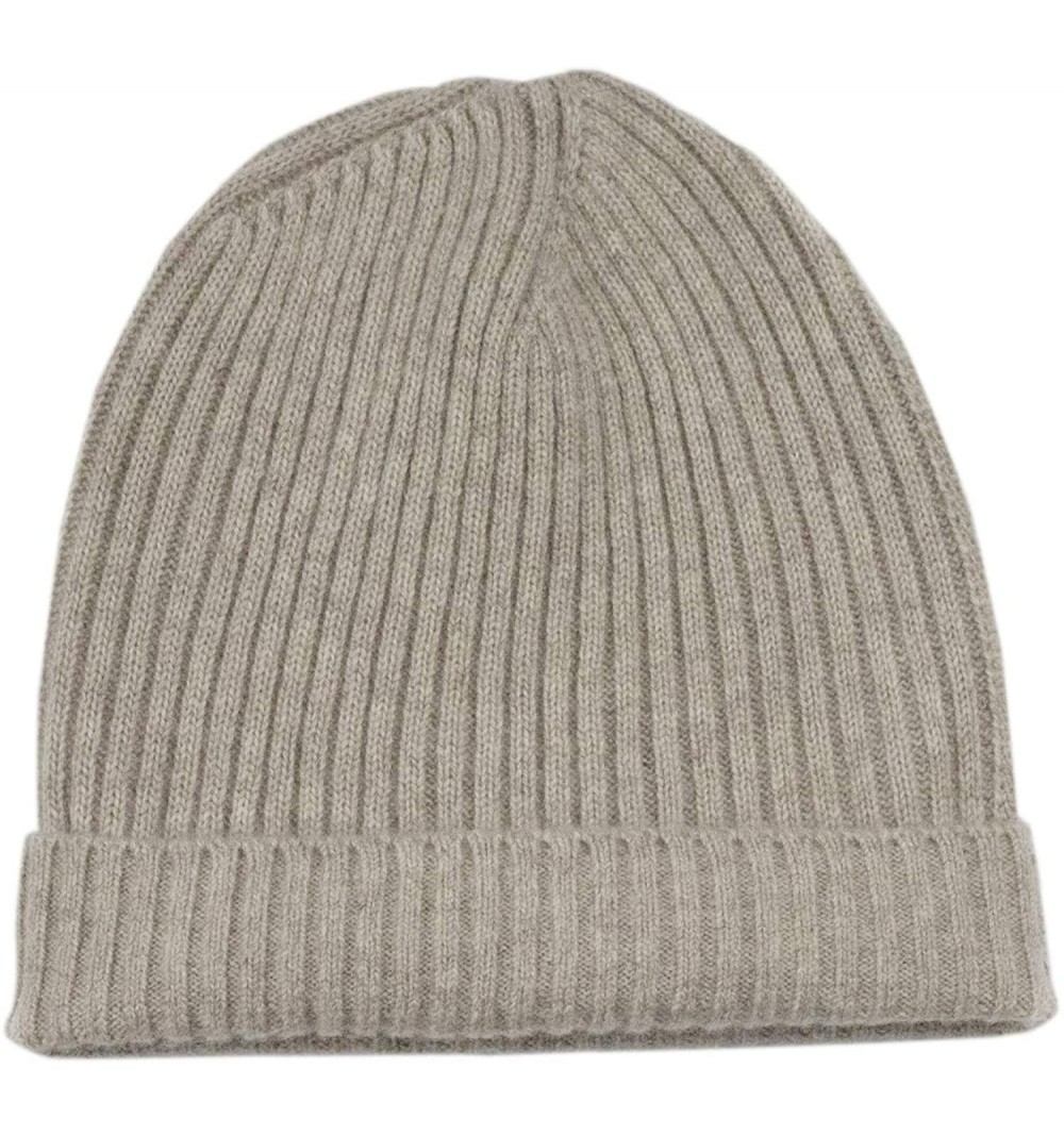 Skullies & Beanies Pure 100% Cashmere Beanie for Men- Warm Soft Mens Cashmere Hat in a Gift Box - Beige - C918938UEY9 $31.01