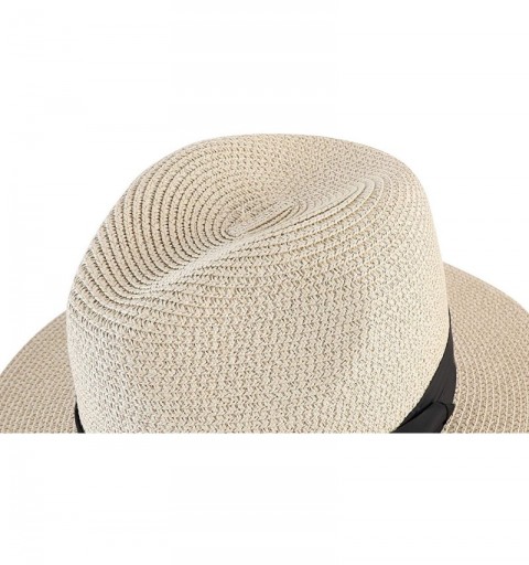 Sun Hats Womens UPF50 Foldable Summer Straw Hat Wide Brim Fedora Sun Beach hat - A Khaki Hat+black Balaclava - CI18U6903HZ $1...