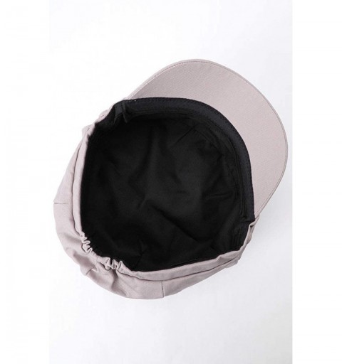 Newsboy Caps Women's Classic Solid Color Cotton Elastic Back Baker Newsboy Cabbie Cap Hat. - Grey - CF1960OZM9D $12.98