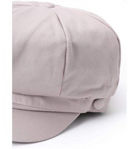 Newsboy Caps Women's Classic Solid Color Cotton Elastic Back Baker Newsboy Cabbie Cap Hat. - Grey - CF1960OZM9D $12.98