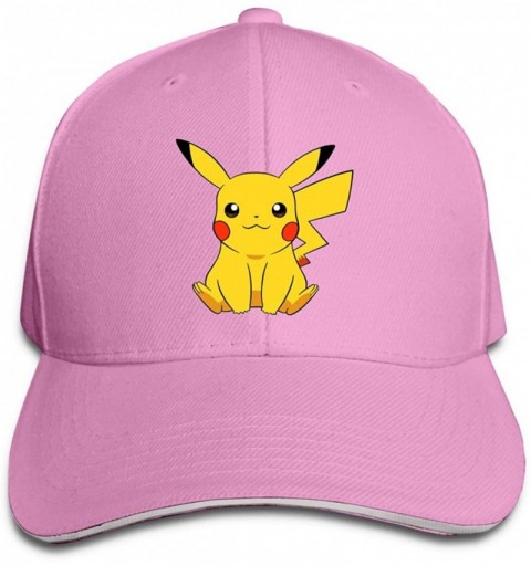 Baseball Caps Unisex Pikachu Anime Cotton Snapback Caps Dry and Crisp Cool TravelMid Crown Curved Bill Tennis Cap - Pink - CD...