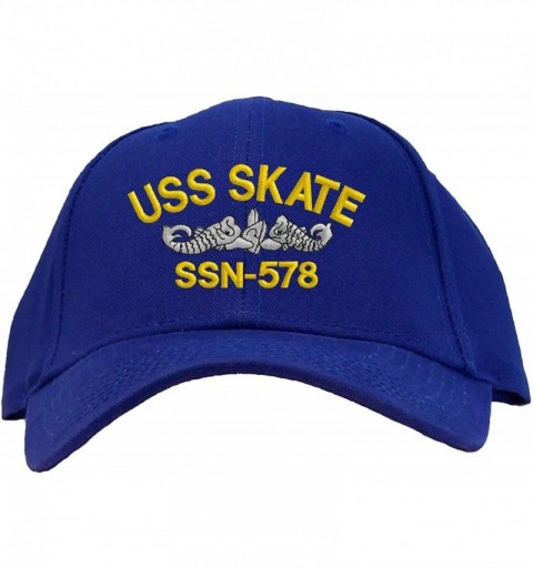 Baseball Caps USS Skate SSN-578 Embroidered Pro Sport Baseball Cap - Royal - CP180OTQCWC $20.09
