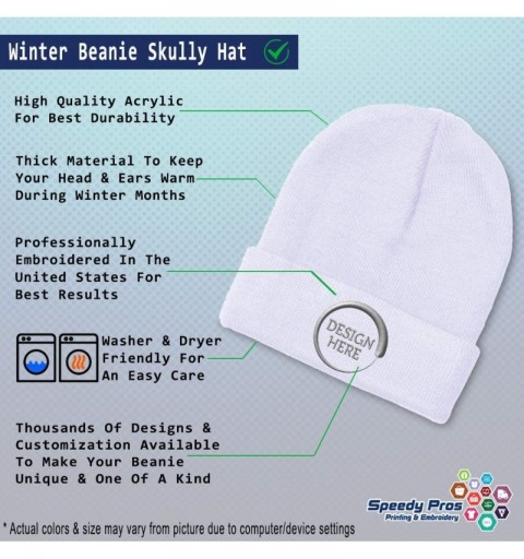 Skullies & Beanies Custom Beanie for Men & Women Security White Logo Embroidery Skull Cap Hat - White - CI18ZS2500O $15.46