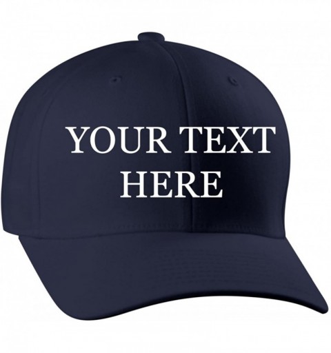 Baseball Caps Custom Embroidered Flexfit 6277 Baseball Hat - Personalized - Your Text Here - Dark Navy - CV18C8D8ZW7 $19.32