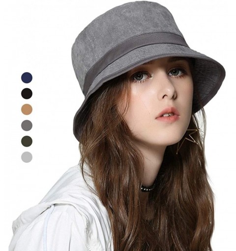 Sun Hats Women Bucket Summer Sun Hat UV Protection UPF 50 + Cotton Cap Wide Brim Beach Holiday Hat Packable - Deep Grey - CI1...