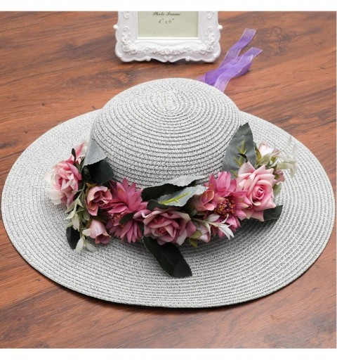 Headbands Adjustable Flower Crown Headband - Women Girl Festival Wedding Party Flower Wreath Headband - Purple-2 - C518R3WRI5...