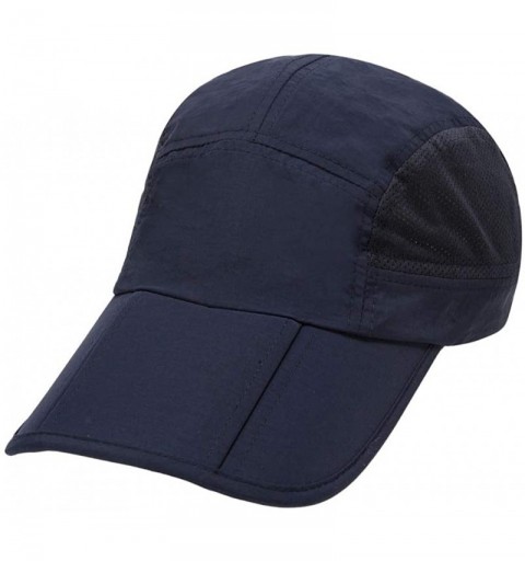Sun Hats Unisex Breathable Quick Dry Mesh Baseball Cap Sun Hat Running Cap - Navy Blue - C118Q04K3G6 $18.75