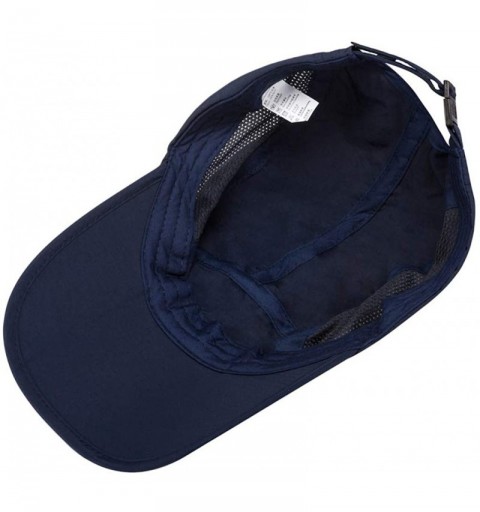 Sun Hats Unisex Breathable Quick Dry Mesh Baseball Cap Sun Hat Running Cap - Navy Blue - C118Q04K3G6 $9.00