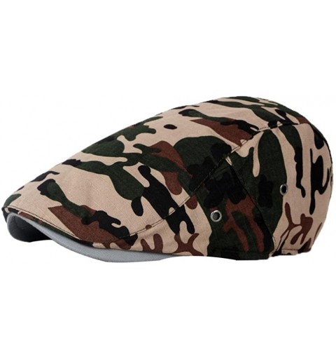 Newsboy Caps Men Mesh Camouflage Hat Newsboy Beret Cap Flat Gatsby Cap Golf Driving - C - C618EXQZ8O8 $8.87