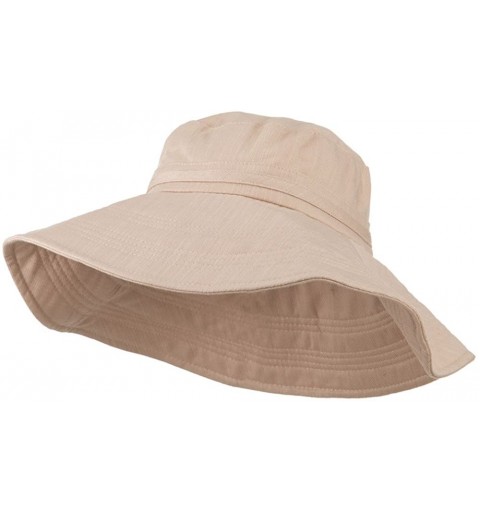 Sun Hats Big Size Ladies Linen Wide Brim Hat - Beige - CZ11IH3MYHB $27.76