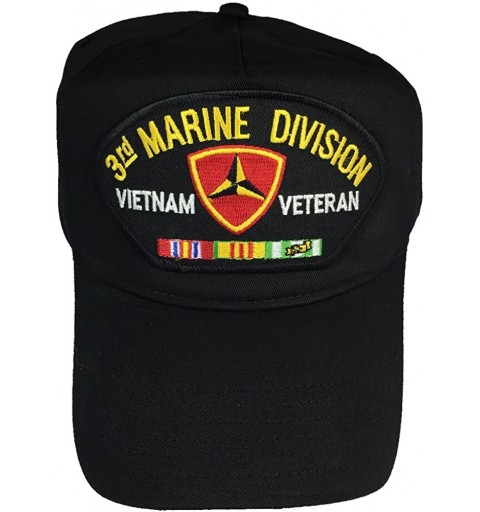 Sun Hats 3RD Marine Division Vietnam Veteran witCampaign Ribbons HAT - Black - Veteran Owned Business - C612JXMDQ3F $19.42