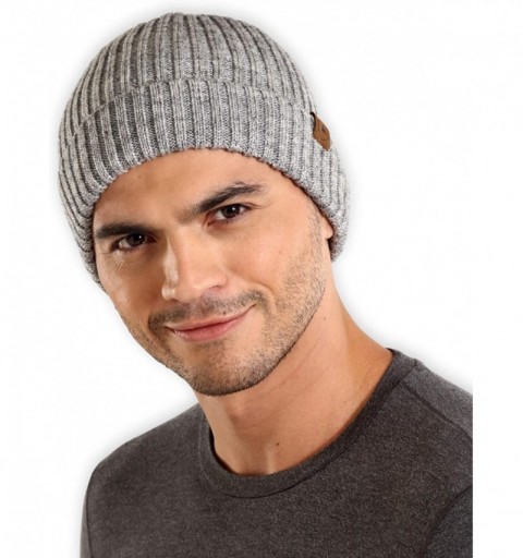 Skullies & Beanies Winter Beanie Knit Hats for Men & Women - Cold Weather Stylish Toboggan Skull Cap - Black Gray - CP18HDN0M...