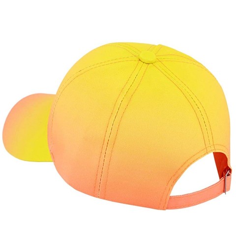 Baseball Caps Multicolored Baseball Cap Adjustable Ponytail Hat Breathable Pnybon Cap for Women and Men - Yellow - CB1986ZSHK...