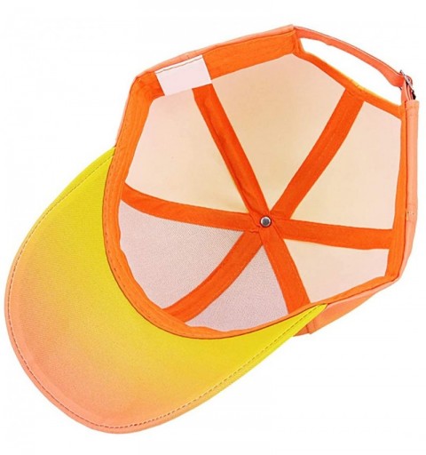 Baseball Caps Multicolored Baseball Cap Adjustable Ponytail Hat Breathable Pnybon Cap for Women and Men - Yellow - CB1986ZSHK...