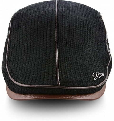 Newsboy Caps Men Beret Hat Cotton Buckle Adjustable Newsboy Hats Cabbie Gatsby Cap - Hat-t7-black - CD18Y3YEAED $16.88