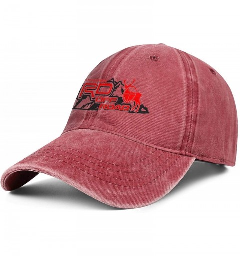 Baseball Caps Off-Road-Mountain-Deer Men Women Funny Denim Hat Adjustable Snapback Baseball Cap - Red-76 - CW18WA8XK25 $14.44