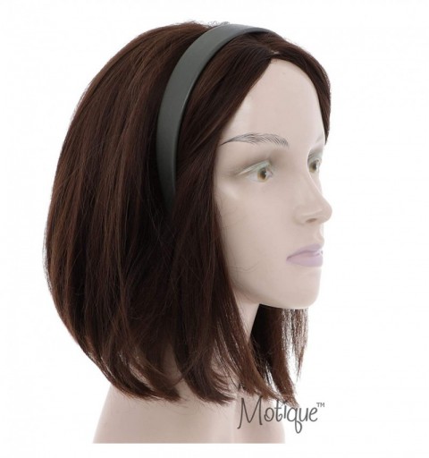Headbands 1 Inch Wide Leather Like Headband Solid Hair band for Women and Girls (Dark Olive) - Dark Olive - C8193U4GW6H $12.72