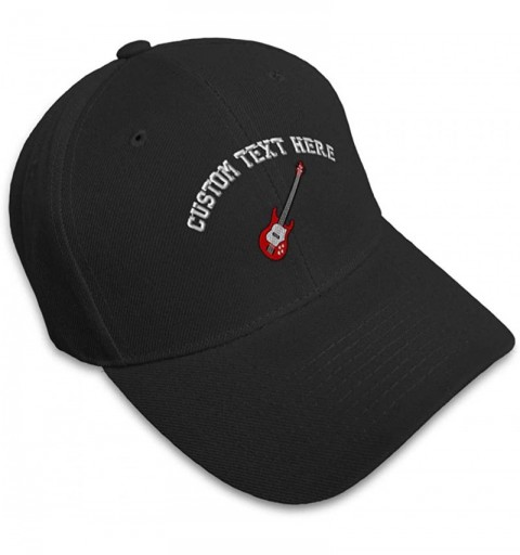 Baseball Caps Custom Baseball Cap Bass Guitar Embroidery Acrylic Dad Hats for Men & Women - Black - CL18SDA3EUL $26.12