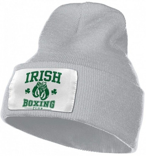 Skullies & Beanies Women & Men Irish Boxing Winter Warm Beanie Hats Stretch Skull Ski Knit Hat Cap - Gray - CD18NA3H5C8 $15.47