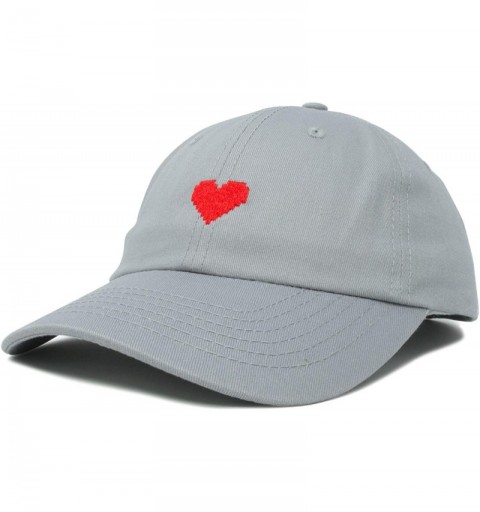 Baseball Caps Pixel Heart Hat Womens Dad Hats Cotton Caps Embroidered Valentines - Gray - C118LGTLGMK $14.67