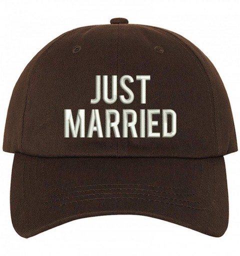 Baseball Caps Just Married Baseball Hat - Bachelor Hats - Groom Honeymoon Caps - Brown - C8195WCUWIZ $20.62