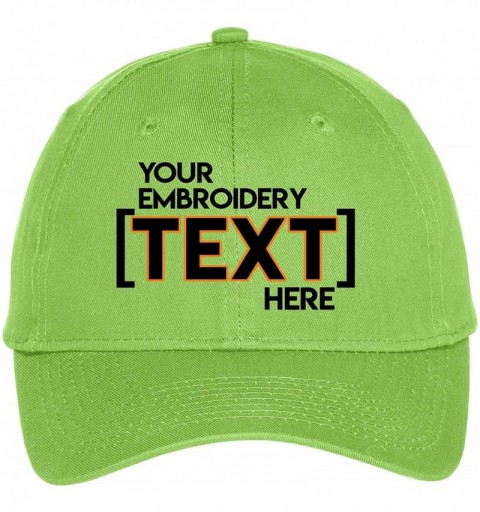 Baseball Caps Custom Embroidered Youth Hat - ADD Text - Personalized Monogrammed Cap - Lime - CT18E5M7TL7 $15.22