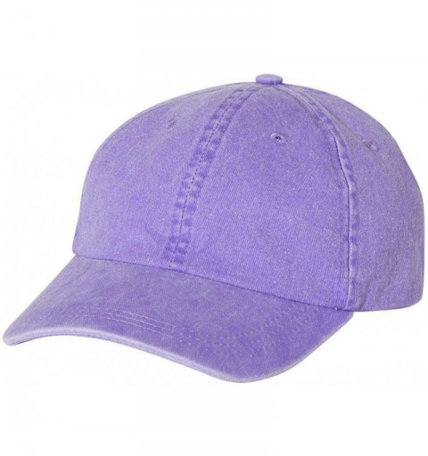 Baseball Caps Pigment Dyed Cotton Twill Cap - Purple - CD18HE8ADKH $7.10