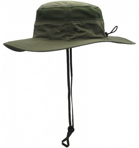Sun Hats Outdoor Mesh Sun Hat Wide Brim Sun Protection Hat Fishing Hiking Hat - 1-army Green - CS17YKTKIXG $20.78