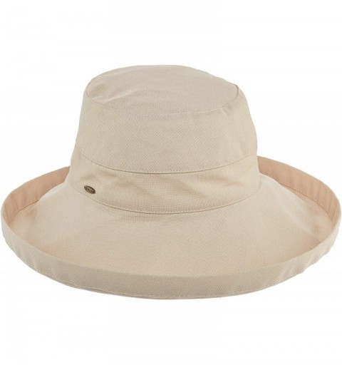 Sun Hats Women's Cotton Hat with Inner Drawstring and Upf 50+ Rating - Sand - CY11CXRLPUT $33.68