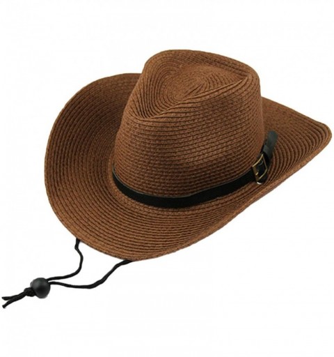 Sun Hats Women's Wide Brim Floppy Summer Sun Hat UPF 50+ Beach Staw Hat - Coffee - CQ18RIXGDY2 $23.00