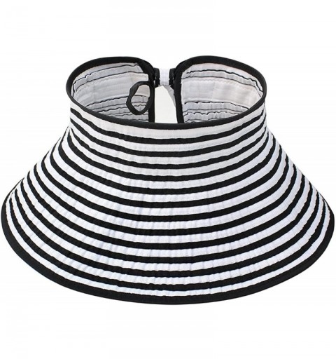 Sun Hats Womens Packable Travel Hat Sun Protection Summer Shapeable- Many Styles - Black / White Straw - CZ12E4ILA49 $7.42