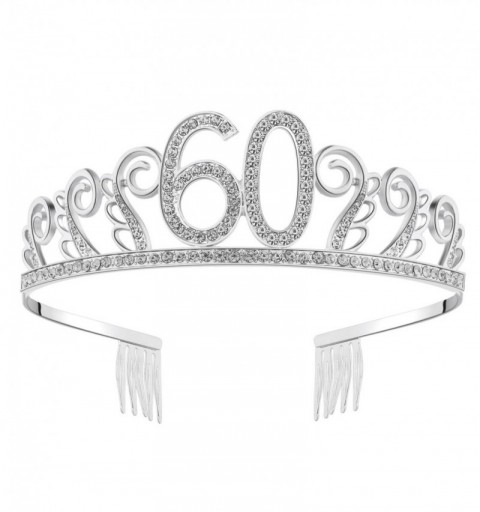 Headbands Birthday Rhinestone Princess Silver 21st - Silver-60th - CK182H65IRY $15.81
