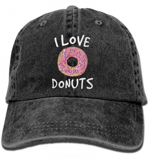 Cowboy Hats Love Donuts Trend Printing Cowboy Hat Fashion Baseball Cap For Men and Women Black - CW18CRSICRK $22.05