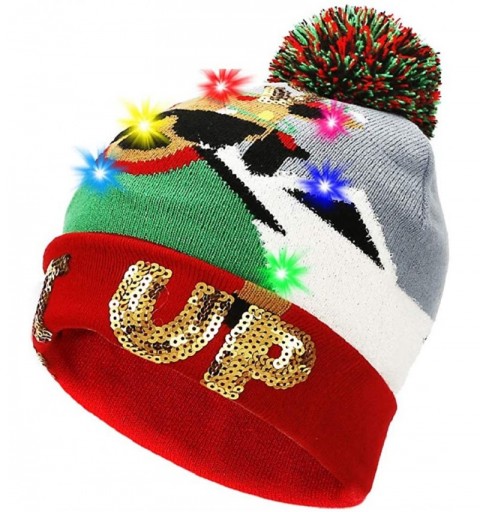 Skullies & Beanies LED Light Up Beanie Hat Christmas Cap for Women Children- Party- Bar - Multicolor-010 - CH18WH9DEGN $12.76