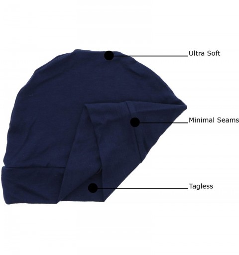 Skullies & Beanies Soft Chemo Cap Cancer Beanie with Green Camo Butterfly - Navy Blue - CW12ODQAPL7 $16.48