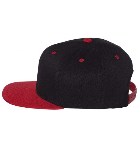 Baseball Caps One Ten Flat Bill Snapback Cap - 110F - Black/Red - CT17YRNAH68 $9.28