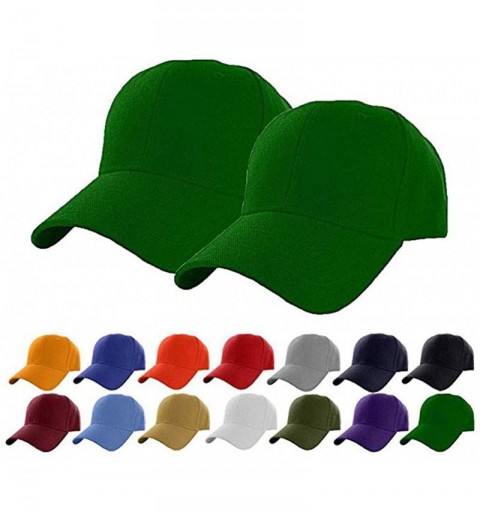 Baseball Caps Set of 2 Plain Adjustable Baseball Cap Classic Adjustable Hat Men Women Unisex Ballcap 6 Panels - Green-2pack -...