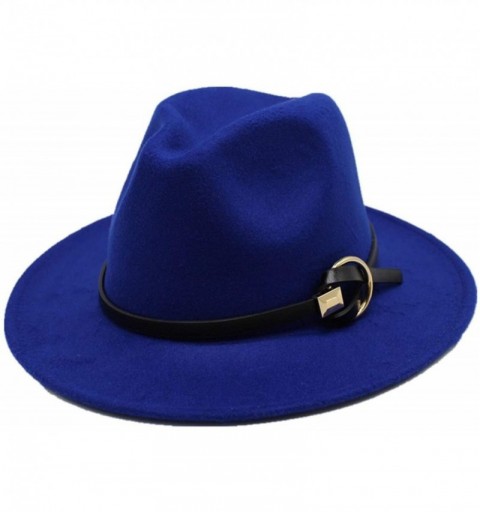 Fedoras Fedoras Hats for Women Men Felt Metal Belt Trilby Hats Wide Brim Adjustable Fedora Jazz Hat Caps - Pink - CA18NKY6CRX...