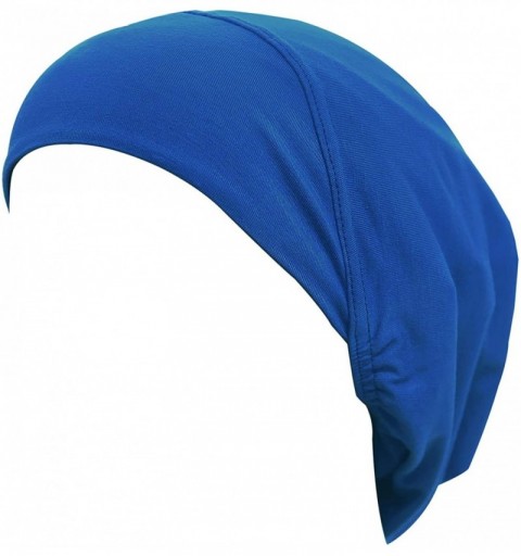 Skullies & Beanies Cotton Beanie Snood Large Hijab Chemo Cap - Royal Blue - CN180Q99ISH $12.62